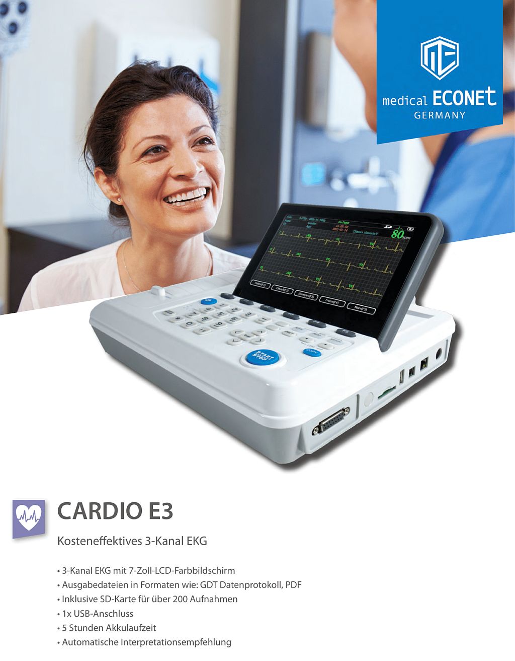 Cardio E3 3 Kanal EKG