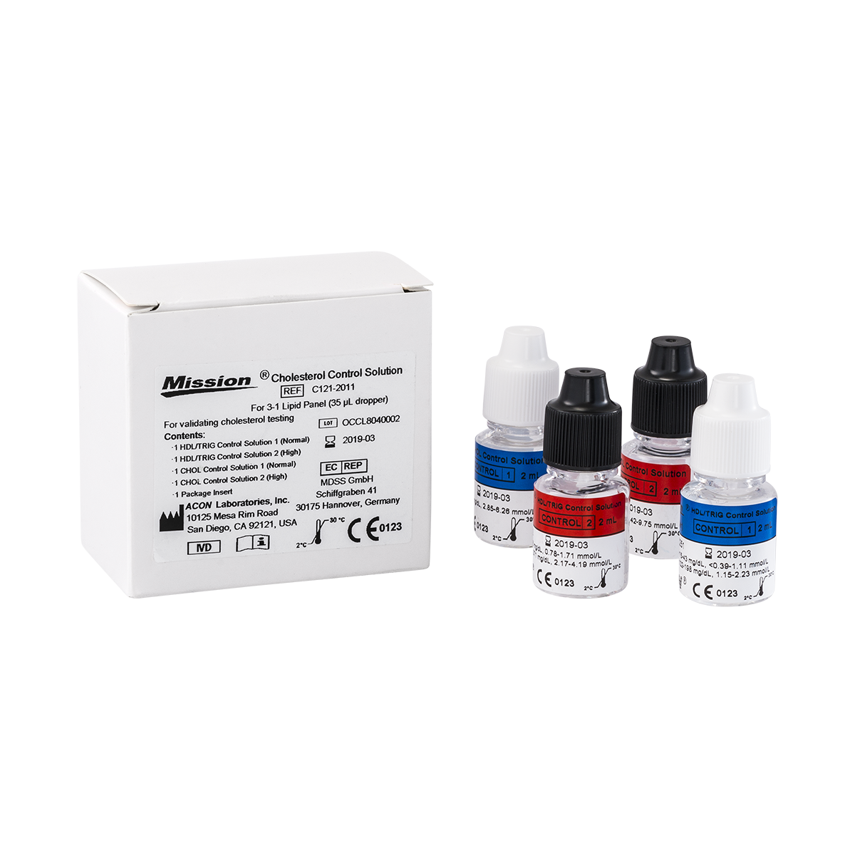 SwissPointOfCare-682607611096-Mission-3in1-Cholesterol-Control-Solution Mission 3-in-1 Kontrolllösung (Cholesterin-Messgerät)