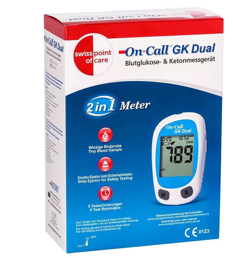 SwissPointofCare-8719831550265-OnCall-GK-Dual-2in1-Blutzucker-Keton-Messger-at-mg-DEZxO9UhvO4iss7 On Call GK Dual mg/dl (Gerät)