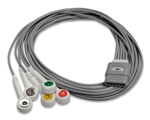 EKG Kabel 5-adrig (Druckknopfadapter)
